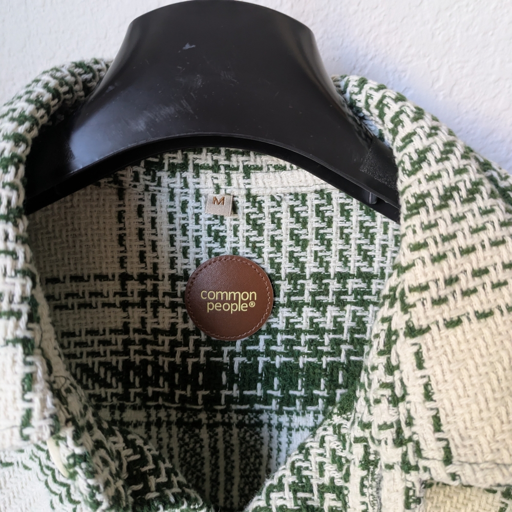 Common People Clothing Green and White Plaid Overshirt - Size M - Picture 3 of 4